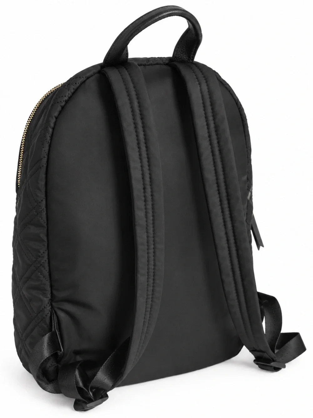 Steve Madden Quilted Black Backpack with Gold Accents